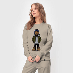 Костюм хлопковый женский RZA Wu-Tang Clan, цвет: миндальный — фото 2