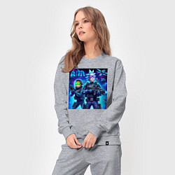 Костюм хлопковый женский Rick and Morty - cosmic special forces, цвет: меланж — фото 2