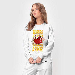 Костюм хлопковый женский Акуна матата Тимон и Пумба - Король лев, цвет: белый — фото 2