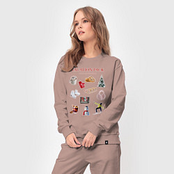 Костюм хлопковый женский Vacation pack, цвет: пыльно-розовый — фото 2