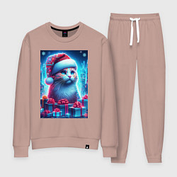 Женский костюм Новогодний котик среди подарков