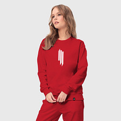 Костюм хлопковый женский Skrillex - logo, цвет: красный — фото 2