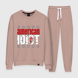Костюм хлопковый женский Green Day - american idiot, цвет: пыльно-розовый