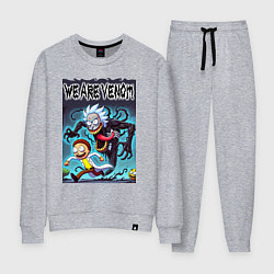 Костюм хлопковый женский Веном вселился в Рика - нейрошутка, цвет: меланж
