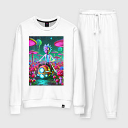 Костюм хлопковый женский Рик на космическом мотоцикле - нейроарт, цвет: белый