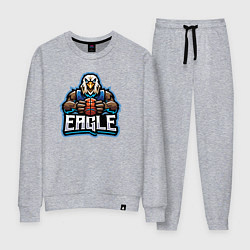 Костюм хлопковый женский Eagle basketball, цвет: меланж