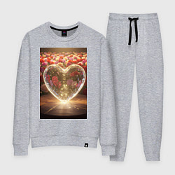 Женский костюм Кристальное сердце на фоне роз