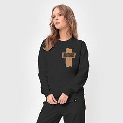 Костюм хлопковый женский Grunge cross, цвет: черный — фото 2