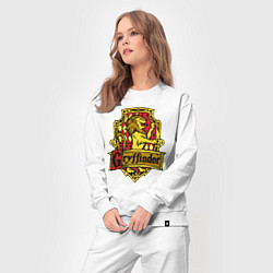 Костюм хлопковый женский Hogwarts - gryffindor logo, цвет: белый — фото 2
