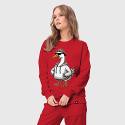 Костюм хлопковый женский Goose on style, цвет: красный — фото 2