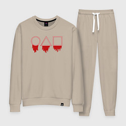 Костюм хлопковый женский Bloody symbols, цвет: миндальный
