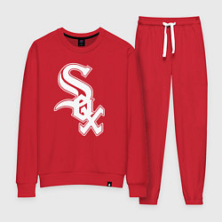 Костюм хлопковый женский Chicago white sox - baseball, цвет: красный