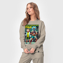Костюм хлопковый женский Mortys martial arts - Rick and Morty, цвет: миндальный — фото 2