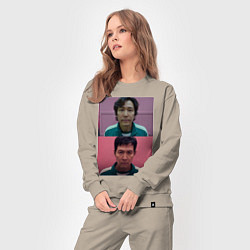 Костюм хлопковый женский Игра в кальмара Ки Хун, цвет: миндальный — фото 2