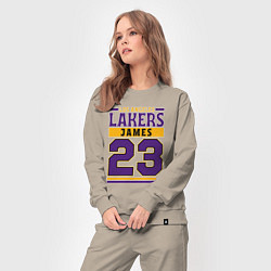 Костюм хлопковый женский Lakers - James 23, цвет: миндальный — фото 2