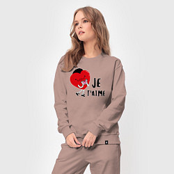 Костюм хлопковый женский Je taime, цвет: пыльно-розовый — фото 2