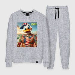Костюм хлопковый женский Donald Duck Trump - meme, цвет: меланж