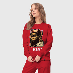 Костюм хлопковый женский Король Леброн Джеймс, цвет: красный — фото 2