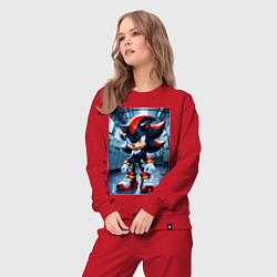 Костюм хлопковый женский Ежик Шедоу в коридоре, цвет: красный — фото 2