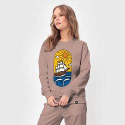 Костюм хлопковый женский Sunny ship, цвет: пыльно-розовый — фото 2