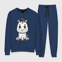 Костюм хлопковый женский Весёлая зебра, цвет: тёмно-синий