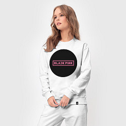 Костюм хлопковый женский Blackpink logotype - group of South Korea, цвет: белый — фото 2