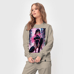 Костюм хлопковый женский Тифа Локхарт из Final Fantasy VII в стиле киберпан, цвет: миндальный — фото 2