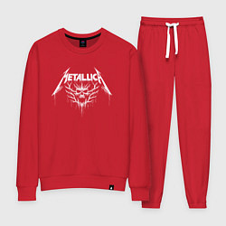 Костюм хлопковый женский Metallica - crazy skull, цвет: красный
