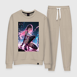 Костюм хлопковый женский Тифа Локхарт из Final Fantasy VII в стиле киберпан, цвет: миндальный