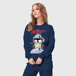 Костюм хлопковый женский Futurama all, цвет: тёмно-синий — фото 2