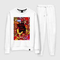 Костюм хлопковый женский Счастливые лесные друзья - мясо, цвет: белый