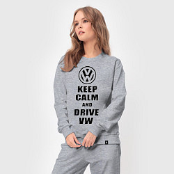 Костюм хлопковый женский Keep Calm & Drive VW, цвет: меланж — фото 2