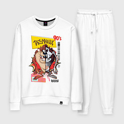 Костюм хлопковый женский Taz mania - тасманский дьявол, цвет: белый