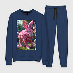 Костюм хлопковый женский Кролик из роз, цвет: тёмно-синий