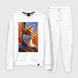 Костюм хлопковый женский Fox fashionista - ai art fantasy, цвет: белый