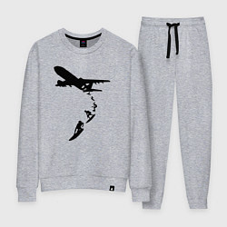 Костюм хлопковый женский Surfer plane, цвет: меланж