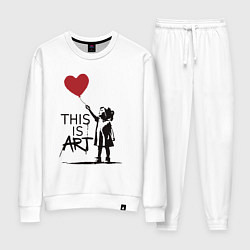 Костюм хлопковый женский Это искусство, цвет: белый