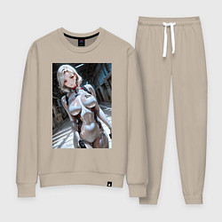 Костюм хлопковый женский Девушка-наемница, цвет: миндальный