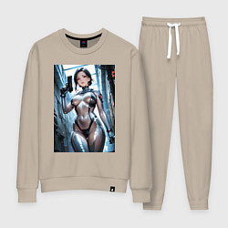 Костюм хлопковый женский Девушка-наемница, цвет: миндальный