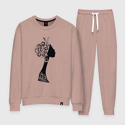 Костюм хлопковый женский Black woman, цвет: пыльно-розовый