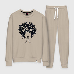 Костюм хлопковый женский Цветочная девушка, цвет: миндальный