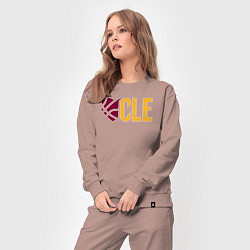 Костюм хлопковый женский Love Cleveland, цвет: пыльно-розовый — фото 2