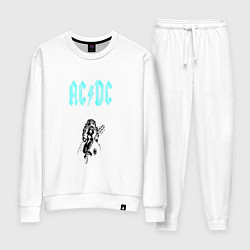 Костюм хлопковый женский AcDc Angus Young, цвет: белый
