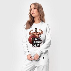 Костюм хлопковый женский Leonid gym, цвет: белый — фото 2