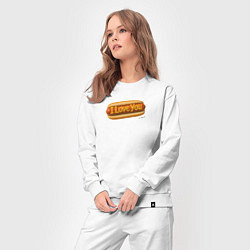 Костюм хлопковый женский I love you hot dog, цвет: белый — фото 2