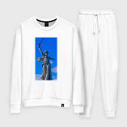 Костюм хлопковый женский Родина мать статуя, цвет: белый