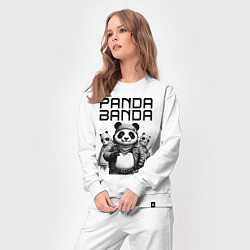 Костюм хлопковый женский Панда и его пацаны - банда, цвет: белый — фото 2