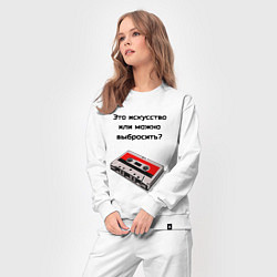 Костюм хлопковый женский Это искусство аудиокассета, цвет: белый — фото 2