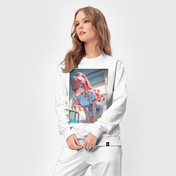 Костюм хлопковый женский Медсестра всегда поднимет настроение, цвет: белый — фото 2