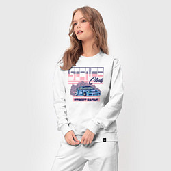 Костюм хлопковый женский Street racing, цвет: белый — фото 2